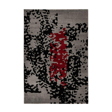 Teppich – Abstraktes Muster, Rot Akzent, Kurzflor Struktur, 120 x 170 cm - Naila 325 | Kayoom