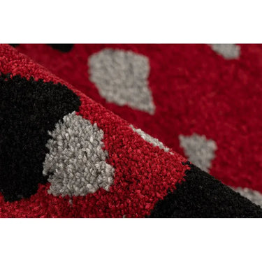Teppich – Abstraktes Muster, Rot Akzent, Kurzflor Struktur, 80 x 150 cm - Naila 325 | Kayoom
