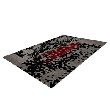 Teppich – Abstraktes Muster, Rot Akzent, Kurzflor Struktur, 160 x 230 cm - Naila 325 | Kayoom