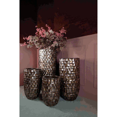 Keramiktopf - Daven Bronze 50.0 x 50.0 x 120.0 cm von PTMD - Esszett Luxury | Stilvolles Wohnen mit Charakter
