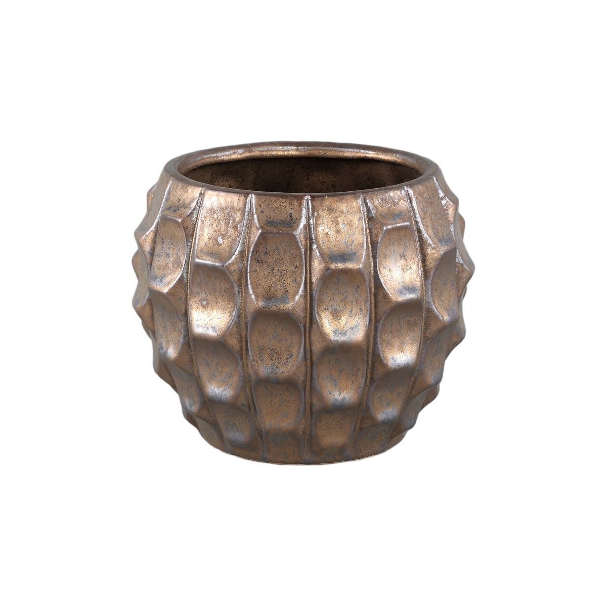 Keramiktopf - Didar Bronze 17.0 x 17.0 x 14.0 cm von PTMD - Esszett Luxury | Stilvolles Wohnen mit Charakter