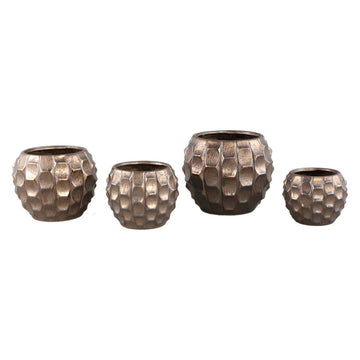 Keramiktopf - Didar Bronze 17.0 x 17.0 x 14.0 cm von PTMD - Esszett Luxury | Stilvolles Wohnen mit Charakter