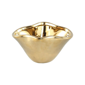Keramiktopf - Giva Gold glazed unequal shape L von PTMD - Esszett Luxury | Stilvolles Wohnen mit Charakter