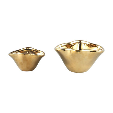 Keramiktopf - Giva Gold glazed unequal shape L von PTMD - Esszett Luxury | Stilvolles Wohnen mit Charakter