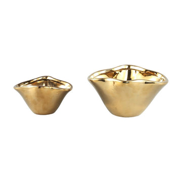 Keramiktopf - Giva Gold glazed unequal shape L von PTMD - Esszett Luxury | Stilvolles Wohnen mit Charakter