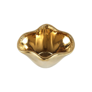Keramiktopf - Giva Gold glazed unequal shape L von PTMD - Esszett Luxury | Stilvolles Wohnen mit Charakter