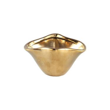 Keramiktopf - Giva Gold glazed unequal shape S von PTMD - Esszett Luxury | Stilvolles Wohnen mit Charakter