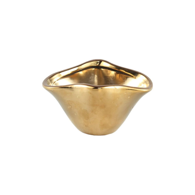 Keramiktopf - Giva Gold glazed unequal shape S von PTMD - Esszett Luxury | Stilvolles Wohnen mit Charakter