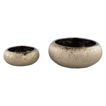 Keramiktopf - Helly Gold 29.5 x 29.5 x 12.0 cm von PTMD - Esszett Luxury | Stilvolles Wohnen mit Charakter