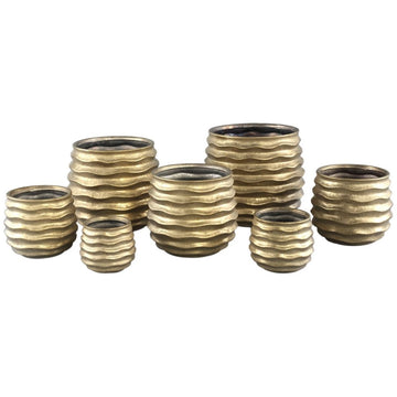 Keramiktopf - Lodas Gold 24.0 x 24.0 x 21.5 cm von PTMD - Esszett Luxury | Stilvolles Wohnen mit Charakter