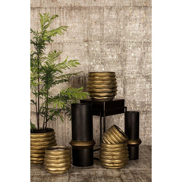 Keramiktopf - Lodas Gold 24.0 x 24.0 x 21.5 cm von PTMD - Esszett Luxury | Stilvolles Wohnen mit Charakter