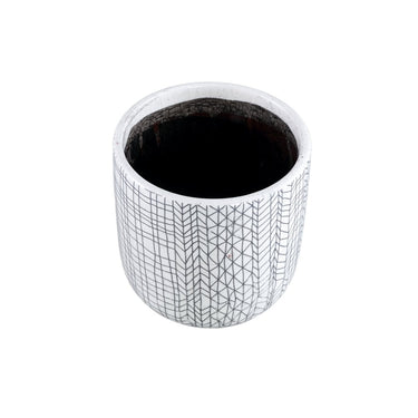Keramiktopf - Lowie White 16.5 x 16.5 x 16.5 cm von PTMD - Esszett Luxury | Stilvolles Wohnen mit Charakter