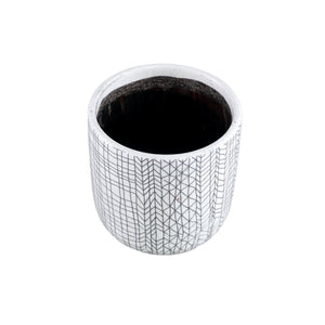 Keramiktopf - Lowie White 16.5 x 16.5 x 16.5 cm von PTMD - Esszett Luxury | Stilvolles Wohnen mit Charakter