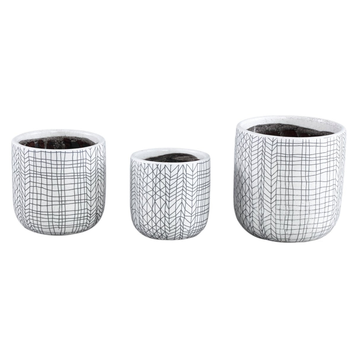 Keramiktopf - Lowie White 16.5 x 16.5 x 16.5 cm von PTMD - Esszett Luxury | Stilvolles Wohnen mit Charakter