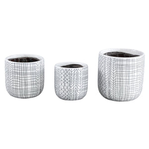 Keramiktopf - Lowie White 16.5 x 16.5 x 16.5 cm von PTMD - Esszett Luxury | Stilvolles Wohnen mit Charakter