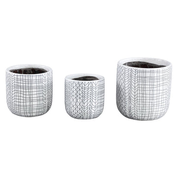 Keramiktopf - Lowie White 16.5 x 16.5 x 16.5 cm von PTMD - Esszett Luxury | Stilvolles Wohnen mit Charakter
