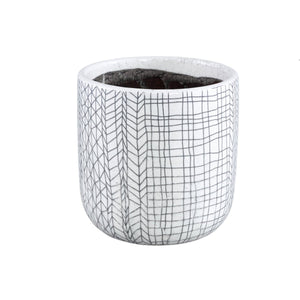 Keramiktopf - Lowie White 16.5 x 16.5 x 16.5 cm von PTMD - Esszett Luxury | Stilvolles Wohnen mit Charakter