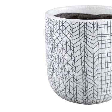 Keramiktopf - Lowie White 16.5 x 16.5 x 16.5 cm von PTMD - Esszett Luxury | Stilvolles Wohnen mit Charakter