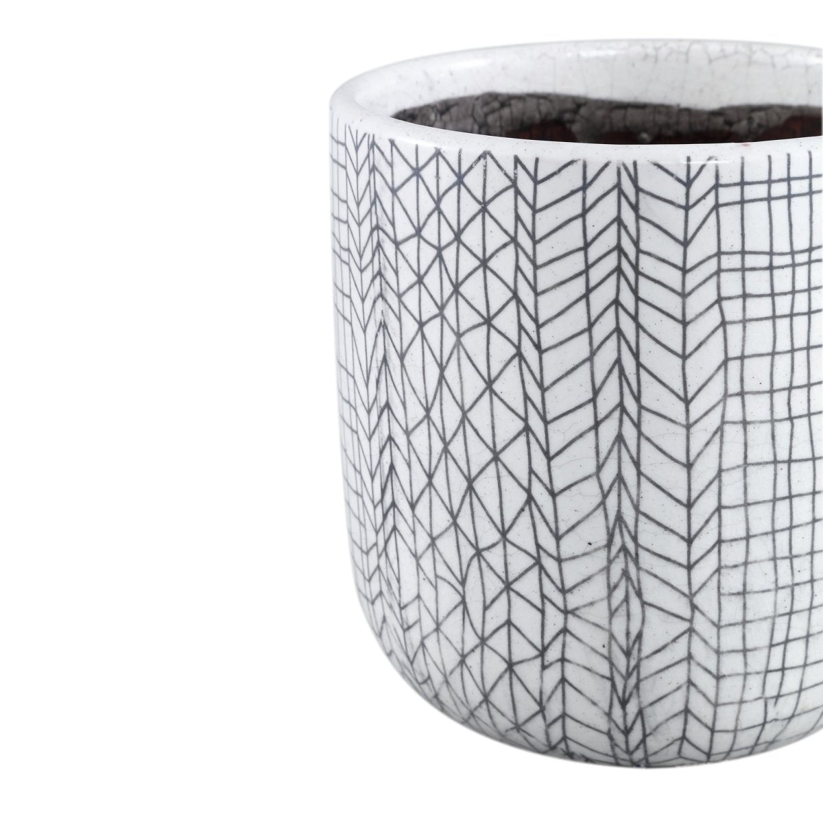 Keramiktopf - Lowie White 16.5 x 16.5 x 16.5 cm von PTMD - Esszett Luxury | Stilvolles Wohnen mit Charakter
