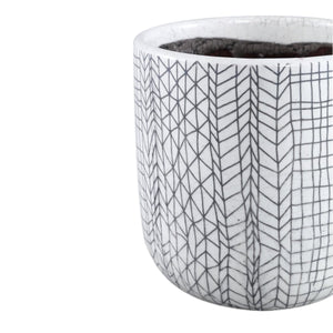 Keramiktopf - Lowie White 16.5 x 16.5 x 16.5 cm von PTMD - Esszett Luxury | Stilvolles Wohnen mit Charakter