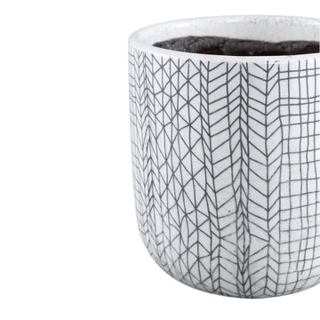 Keramiktopf - Lowie White 16.5 x 16.5 x 16.5 cm von PTMD - Esszett Luxury | Stilvolles Wohnen mit Charakter