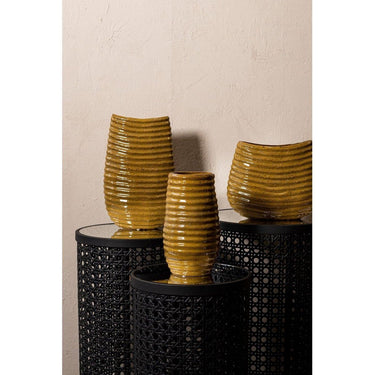 Keramiktopf - Riddy Yellow 15.0 x 15.0 x 27.0 cm von PTMD - Esszett Luxury | Stilvolles Wohnen mit Charakter
