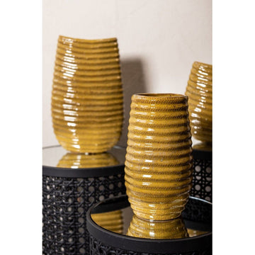 Keramiktopf - Riddy Yellow 15.0 x 15.0 x 27.0 cm von PTMD - Esszett Luxury | Stilvolles Wohnen mit Charakter