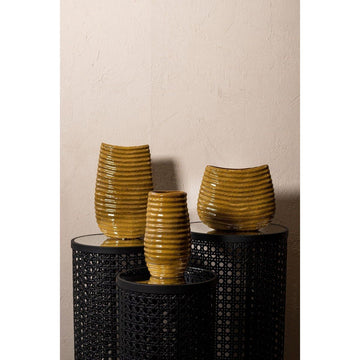 Keramiktopf - Riddy Yellow 23.5 x 11.0 x 37.0 cm von PTMD - Esszett Luxury | Stilvolles Wohnen mit Charakter