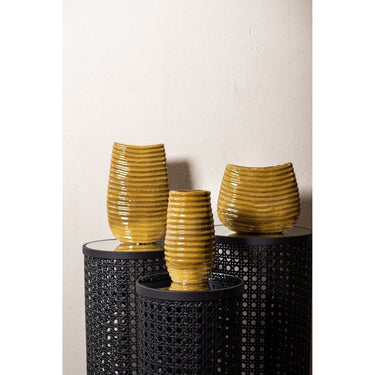 Keramiktopf - Riddy Yellow 29.0 x 12.5 x 23.5 cm von PTMD - Esszett Luxury | Stilvolles Wohnen mit Charakter