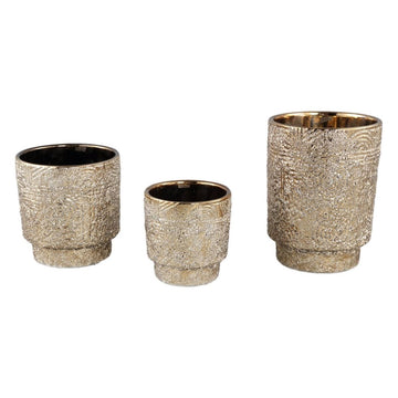 Keramiktopf - Rinah 14.0 x 14.0 x 19.0 cm Gold 1 von PTMD - Esszett Luxury | Stilvolles Wohnen mit Charakter