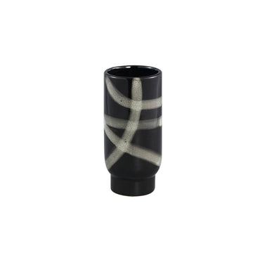 Keramikvase - Reddy Black S (Ø12 x 25 cm) von PTMD - Esszett Luxury | Stilvolles Wohnen mit Charakter