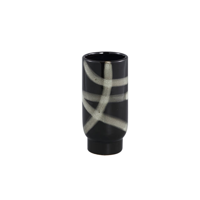 Keramikvase - Reddy Black S (Ø12 x 25 cm) von PTMD - Esszett Luxury | Stilvolles Wohnen mit Charakter