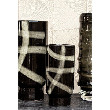 Keramikvase - Reddy Black S (Ø12 x 25 cm) von PTMD - Esszett Luxury | Stilvolles Wohnen mit Charakter