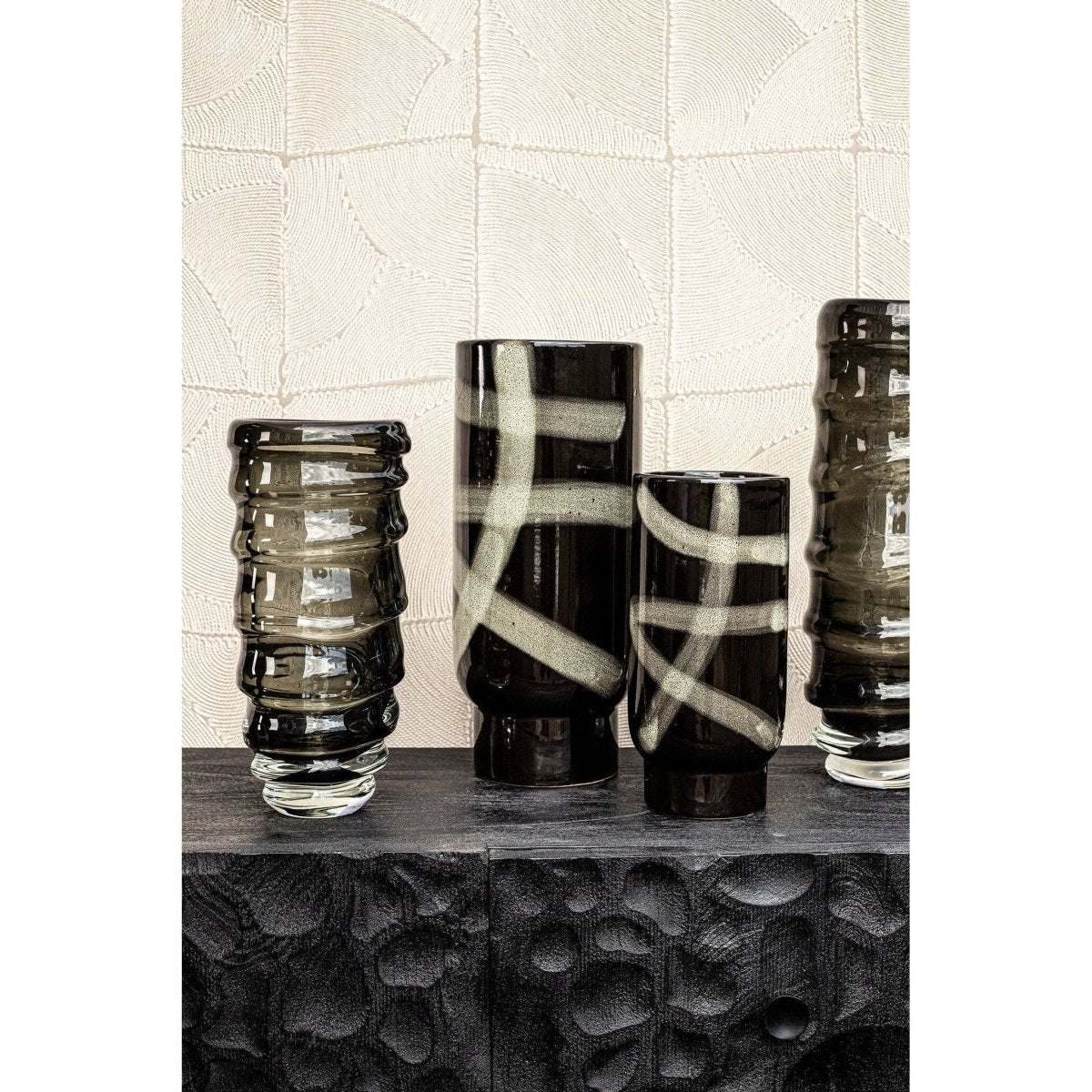 Keramikvase - Reddy Black S (Ø12 x 25 cm) von PTMD - Esszett Luxury | Stilvolles Wohnen mit Charakter