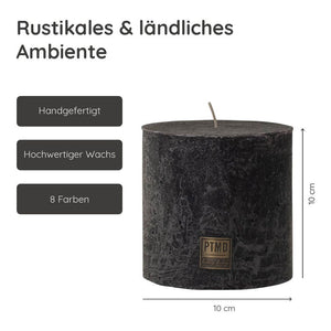 Kerze - Rustic 10x10 Braun von PTMD - Esszett Luxury | Stilvolles Wohnen mit Charakter