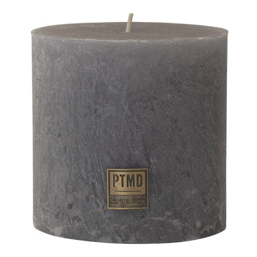 Kerze - Rustic 10x10 Suede Grey von PTMD - Esszett Luxury | Stilvolles Wohnen mit Charakter