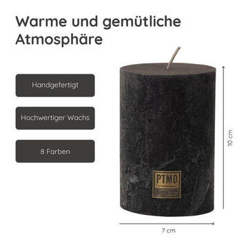 Kerze - Rustic 10x7 Suede Grey von PTMD - Esszett Luxury | Stilvolles Wohnen mit Charakter