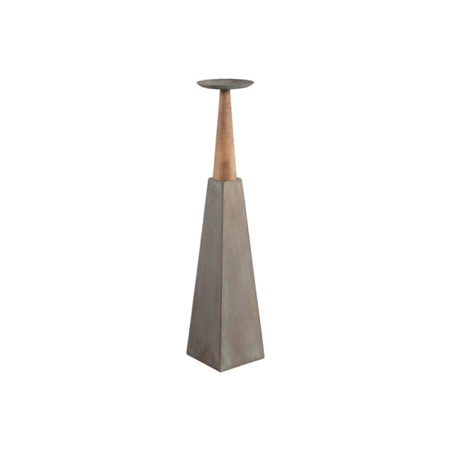 Kerzenhalter - Cinder Grey metal and wood piramid S von PTMD - Esszett Luxury | Stilvolles Wohnen mit Charakter