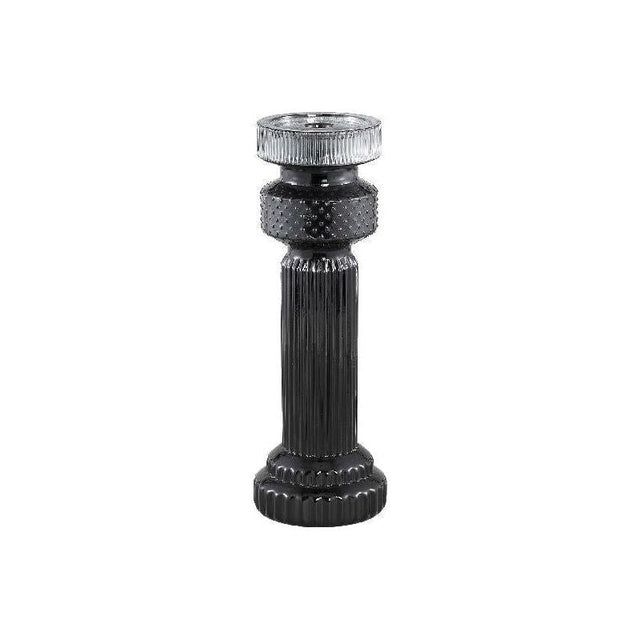 Kerzenhalter - Fadri Black glass L von PTMD - Esszett Luxury | Stilvolles Wohnen mit Charakter