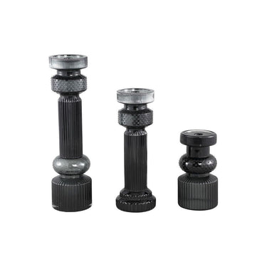 Kerzenhalter - Fadri Black glass M von PTMD - Esszett Luxury | Stilvolles Wohnen mit Charakter