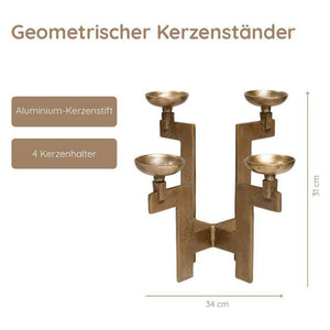 Kerzenständer - Leso Brass Alu von PTMD - Esszett Luxury | Stilvolles Wohnen mit Charakter