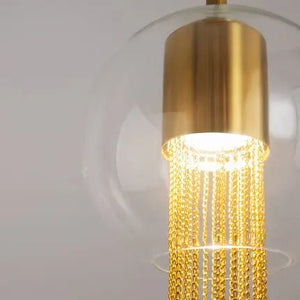 Pendant Lamp with Bronze Finish and Decorative Glass Chains in an Elegant Design – Flusso | Maytoni
