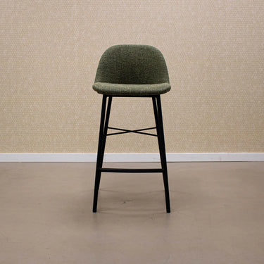 Barhocker – Texture Stoff, Stahlgestell Schwarz, Grüne Farbe - Jade | Kick Collection