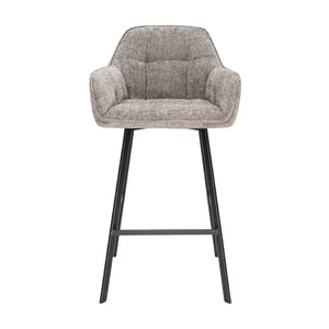 Barstuhl – Chenille Stoff, Metall Gestell, Graue Farbe - Lynn | Kick Collection