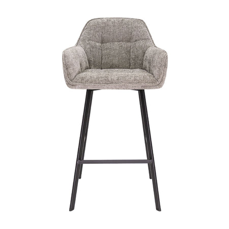 Barstuhl – Chenille Stoff, Metall Gestell, Graue Farbe - Lynn | Kick Collection image