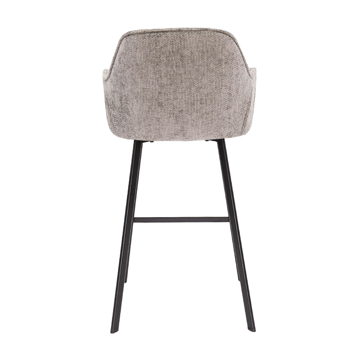 Barstuhl – Chenille Stoff, Metall Gestell, Graue Farbe - Lynn | Kick Collection