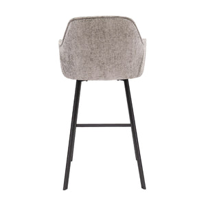 Barstuhl – Chenille Stoff, Metall Gestell, Graue Farbe - Lynn | Kick Collection