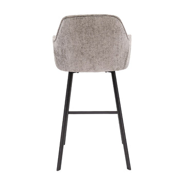 Barstuhl – Chenille Stoff, Metall Gestell, Graue Farbe - Lynn | Kick Collection