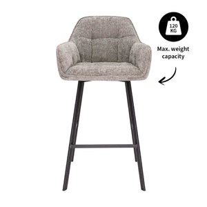 Barstuhl – Chenille Stoff, Metall Gestell, Graue Farbe - Lynn | Kick Collection