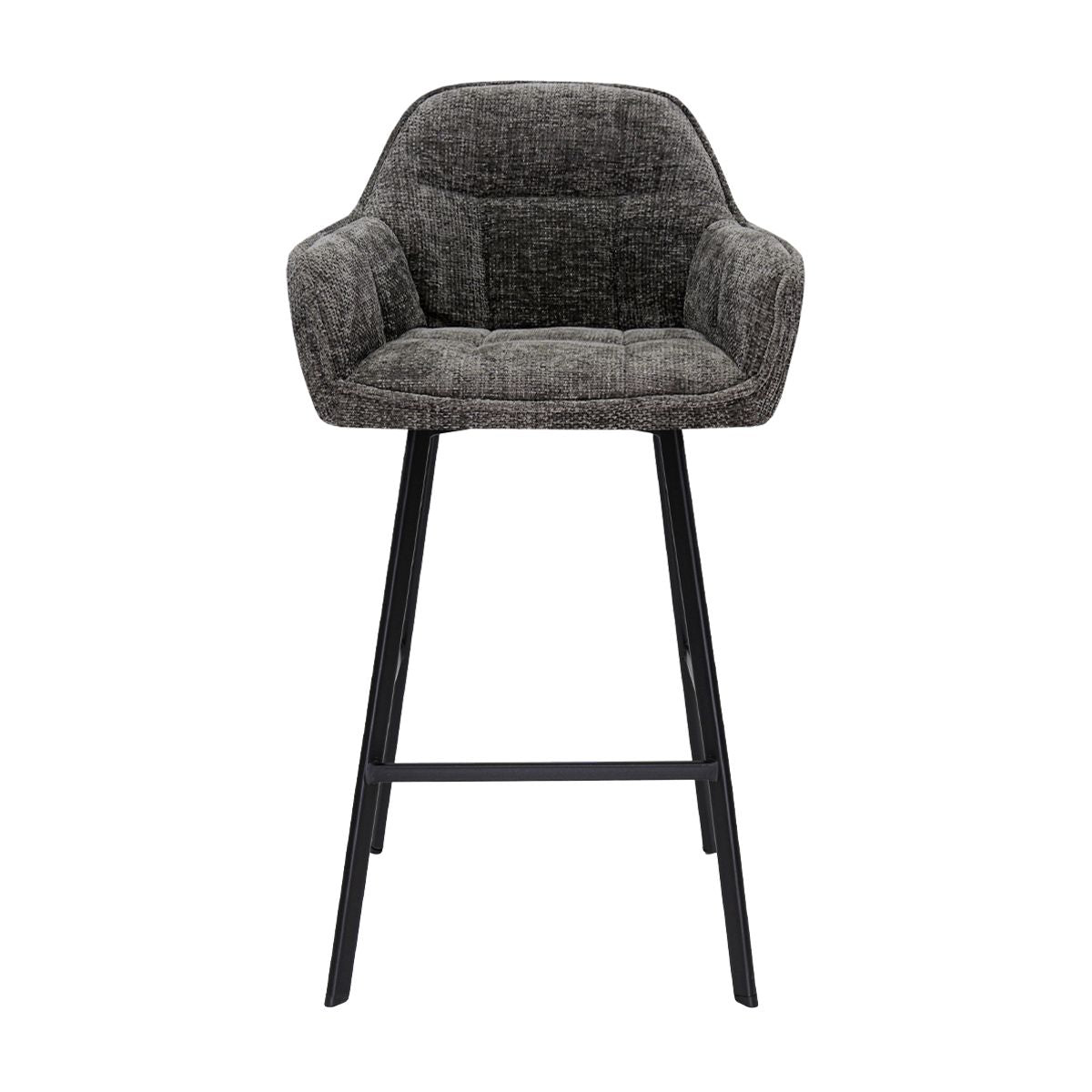Barstuhl – Chenille Stoff, Metall Gestell, Dunkelgraue Farbe - Lynn | Kick Collection